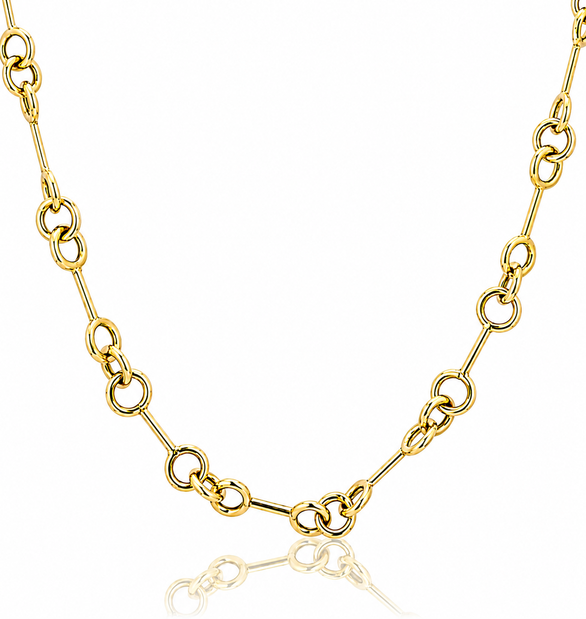 14KT Gold Bone Link Chain Necklace