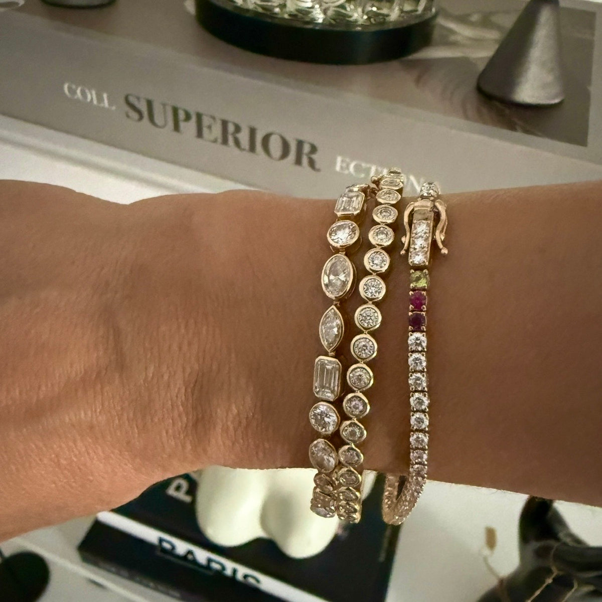 14KT Gold 3ct Lab Diamond Bespoke Birthstone Tennis Bracelet
