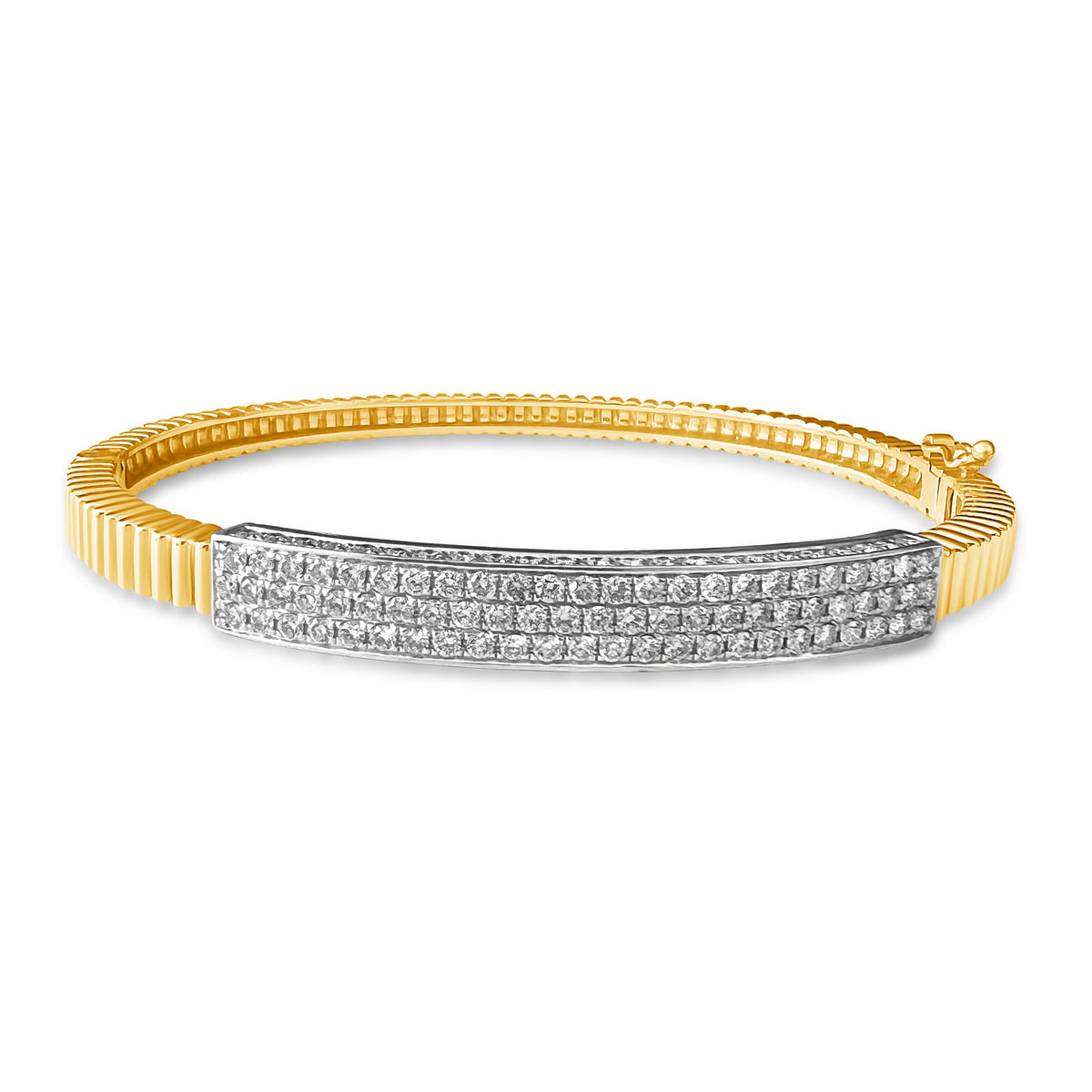 14KT Gold Diamond Luxe Bar Bangle Bracelet
