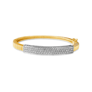 14KT Gold Diamond Luxe Bar Bangle Bracelet