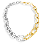 14KT Two Tone Gold Mixed Chain Necklace