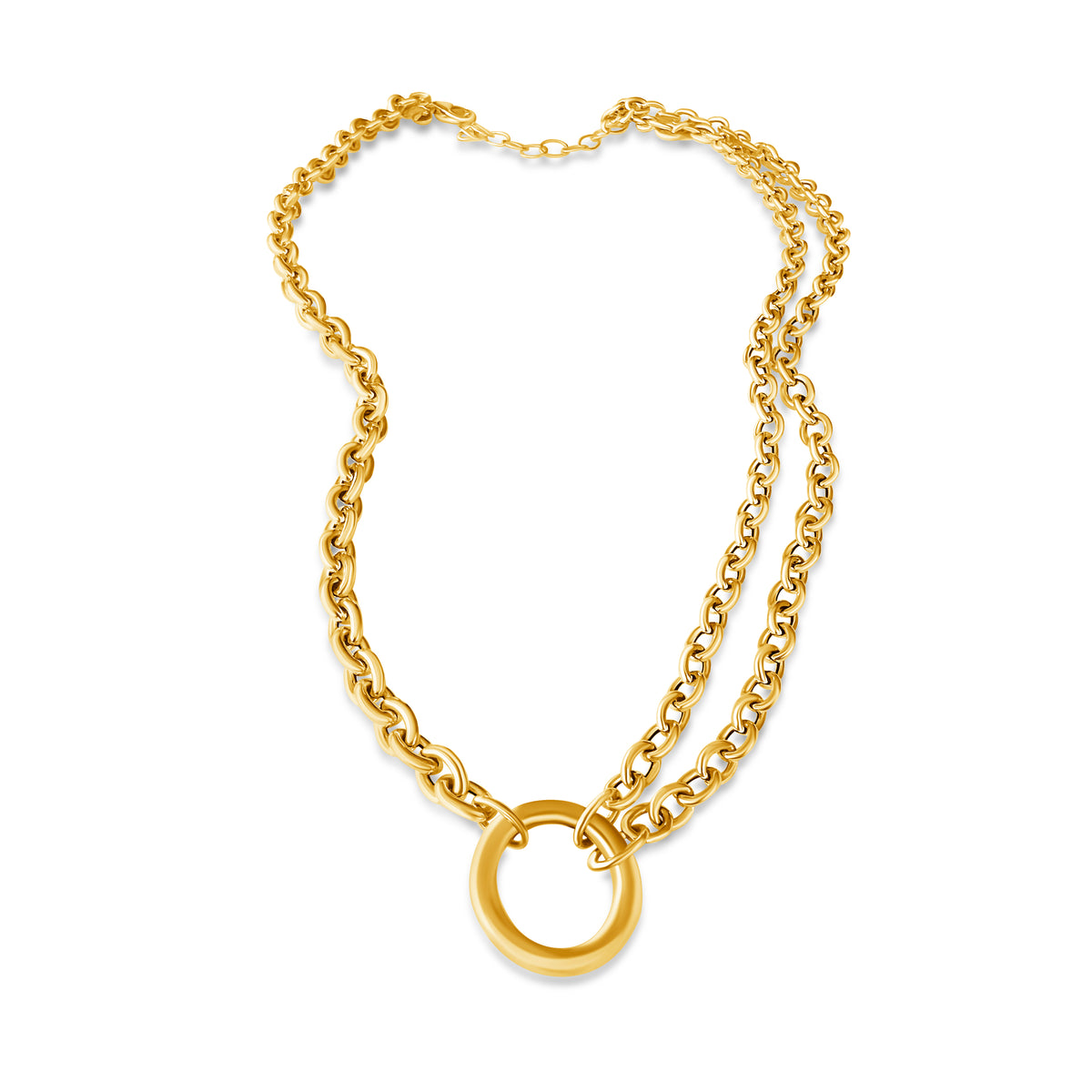 14KT Gold Palmer Double Link Charm Chain
