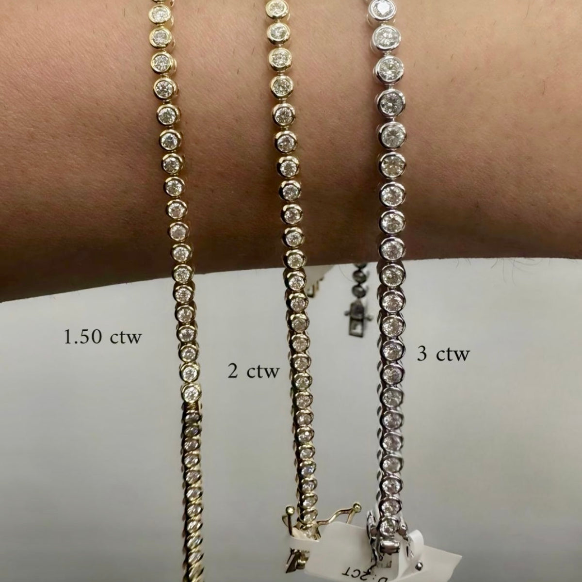 14KT Gold Diamond Lexie Bezel Set Tennis Bracelet