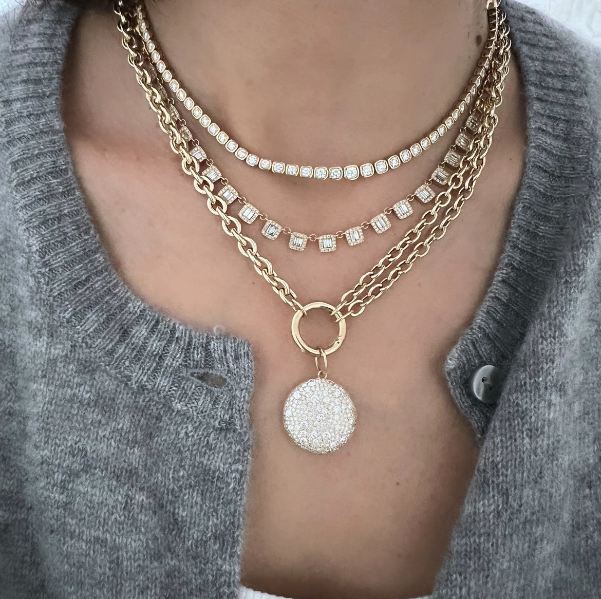 14KT Gold Palmer Double Link Charm Chain