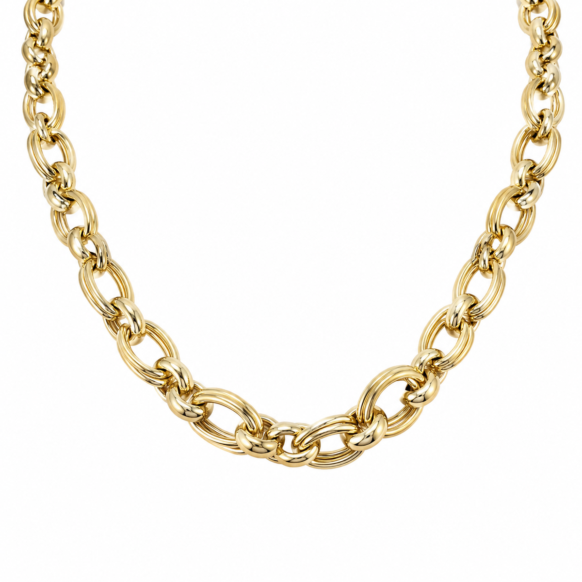 14KT Gold Mardin Interlocking Chain Necklace