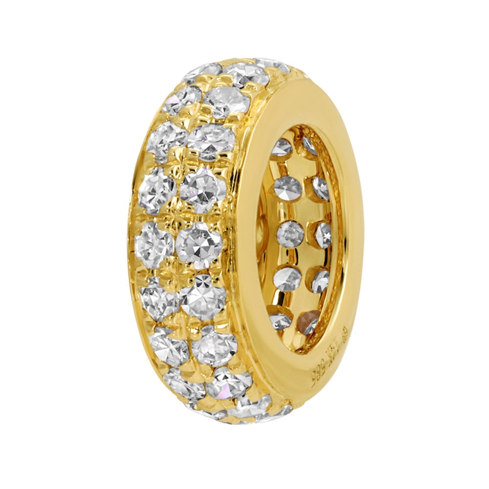 14KT Gold Two Row Diamond Mini Bead