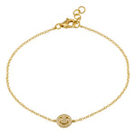 14KT Gold Diamond Smily Anklet