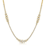 14KT Gold Luxe Marquise Mixed Shaped Diamond Tennis Necklace