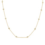 14KT Gold Illusion 10 Diamond Bezel Necklace