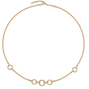 14KT Gold Diamond Felicity Ball Chain Charm Chain