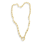 14KT Gold Pinched Links Charm Chain Necklace