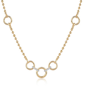 14KT Gold Diamond Felicity Ball Chain Charm Chain