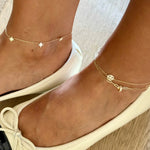 14KT Gold Diamond Smily Anklet