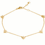 14KT Gold Diamond Starry Anklet