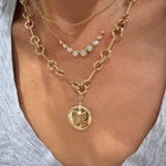 14KT Gold Illusion Nine Stone Necklace