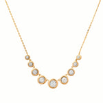 14KT Gold Illusion Nine Stone Necklace