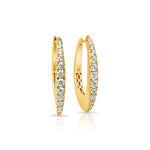 14KT Gold Diamond Luxe Semra Hoop Earrings