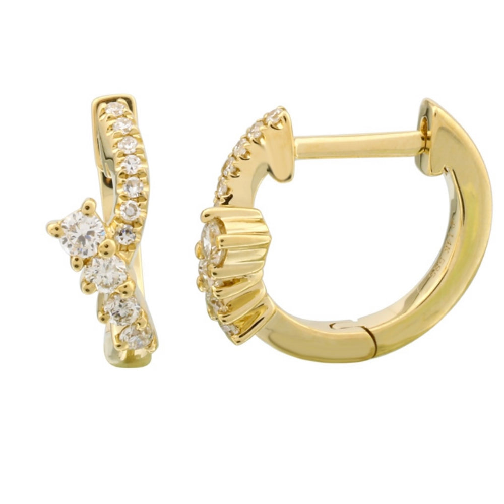 14KT Gold Diamond Mini Aisha Huggie Earrings