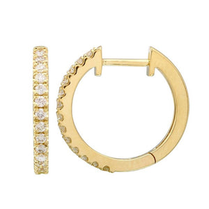 14KT Gold Diamond Esme Everyday Huggie Earrings