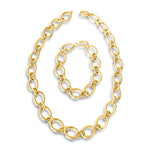 14KT Gold Sima Necklace/Bracelet Combo in One Miracle Chain