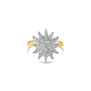 14KT Gold Diamond Star Pinky Ring