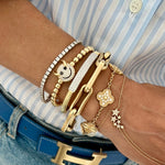 14KT Gold Extra Large Pinched Links Bracelet