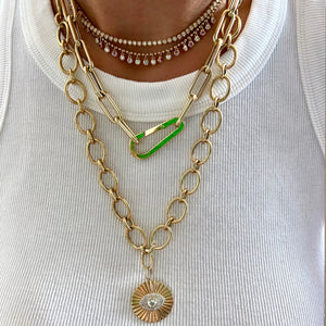 14KT Gold Sima Necklace/Bracelet Combo in One Miracle Chain