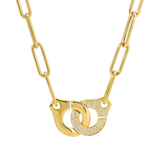 14KT Gold Diamond Handcuff  Necklace
