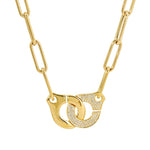 14KT Gold Diamond Handcuff  Necklace