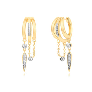 14KT Gold Diamond Avril Cage Huggie Earrings