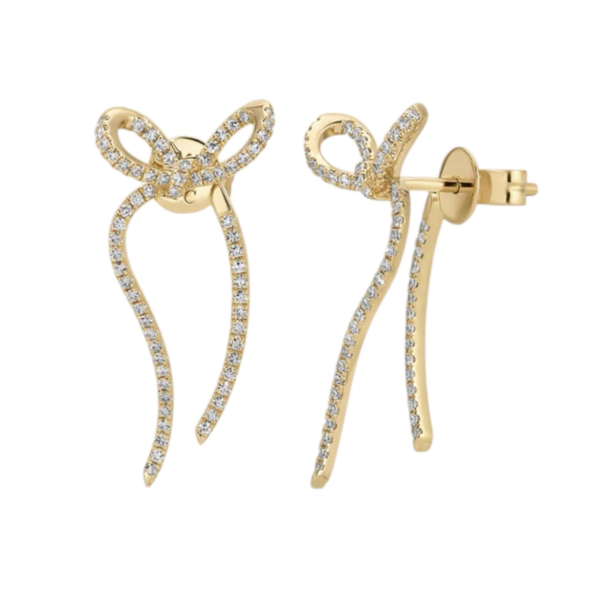 14KT Gold Diamond Vera Bow Earrings
