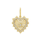 14KT Gold Diamond Petite Scalloped Heart Pendant Charm