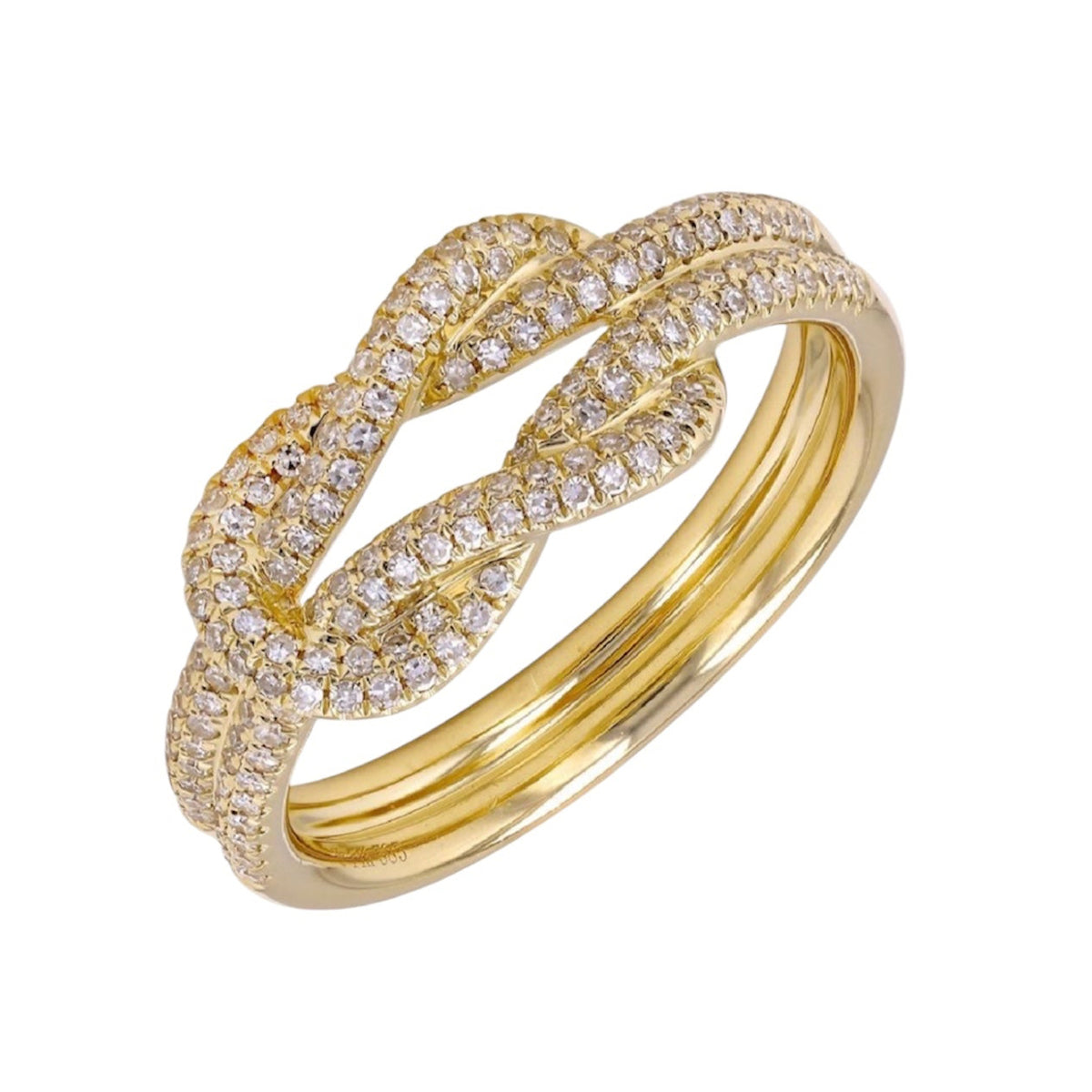 14KT Gold Diamond Double Knot Ring