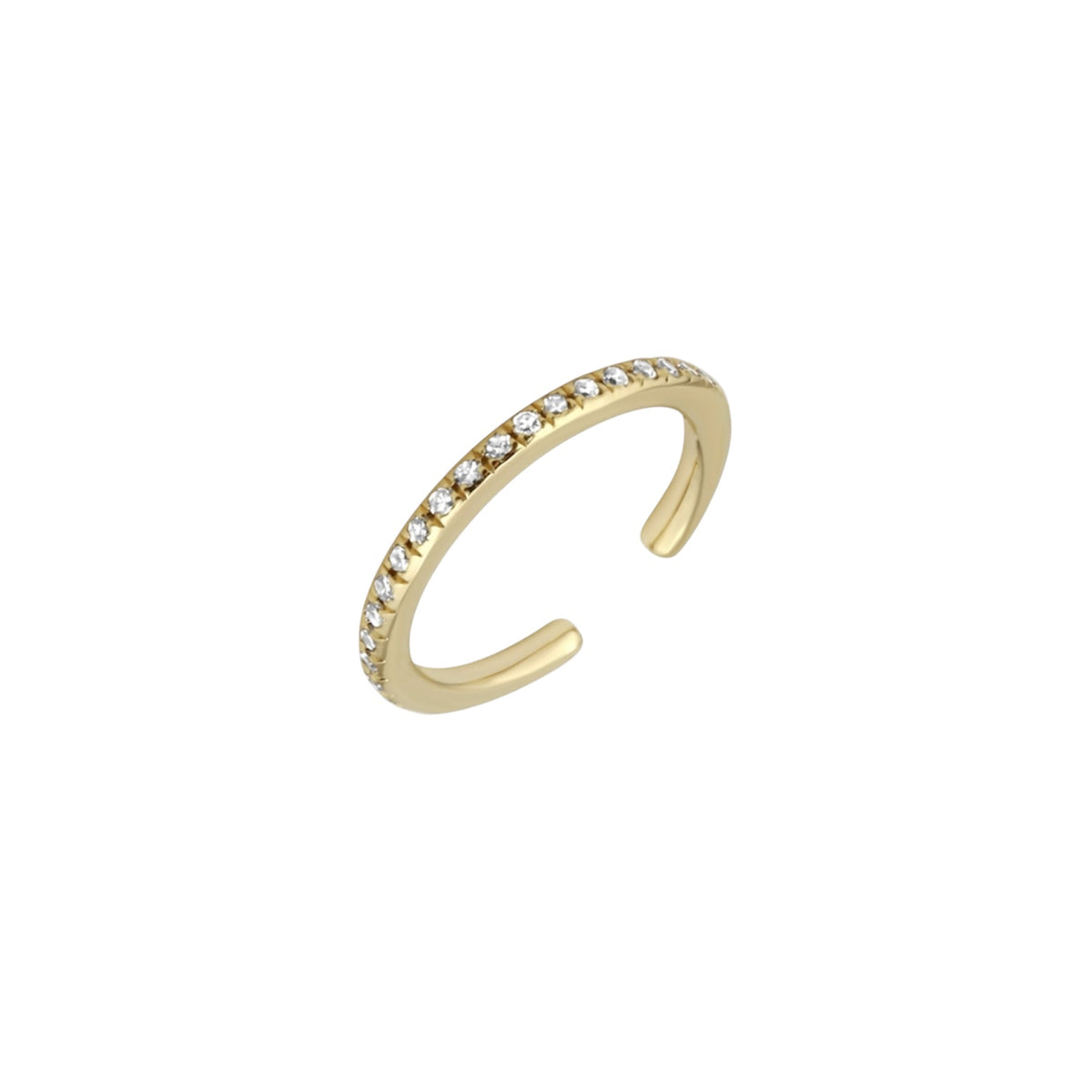 14KT Gold Diamond Delicate Cuff Earrings