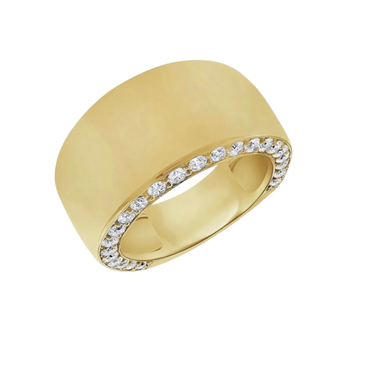 14KT Gold Luxe Ring with Diamond Edges
