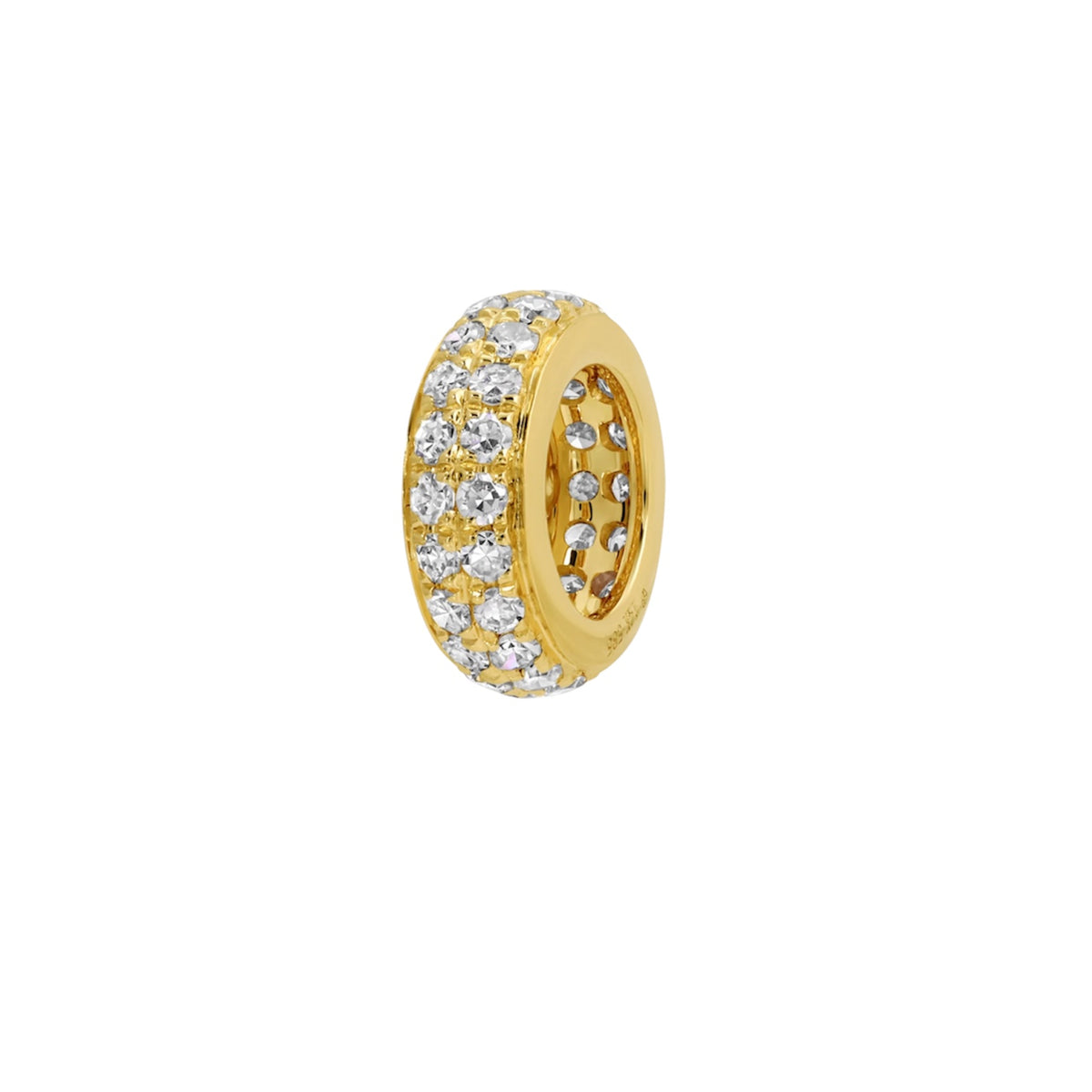 14KT Gold Two Row Diamond Mini Bead