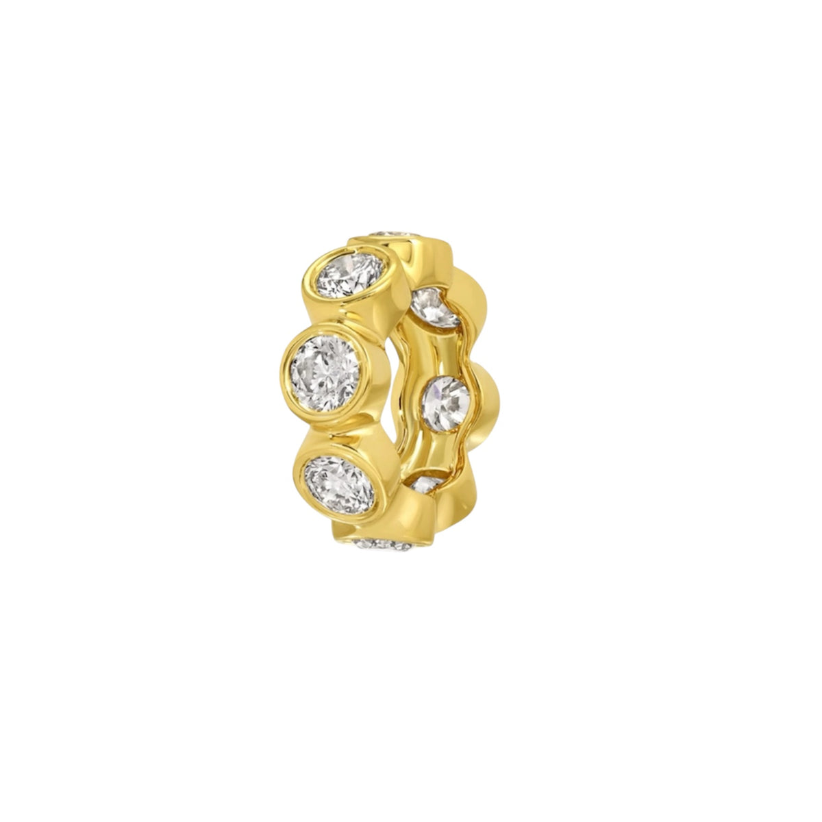 14KT Gold Diamond Bezel Set Bead