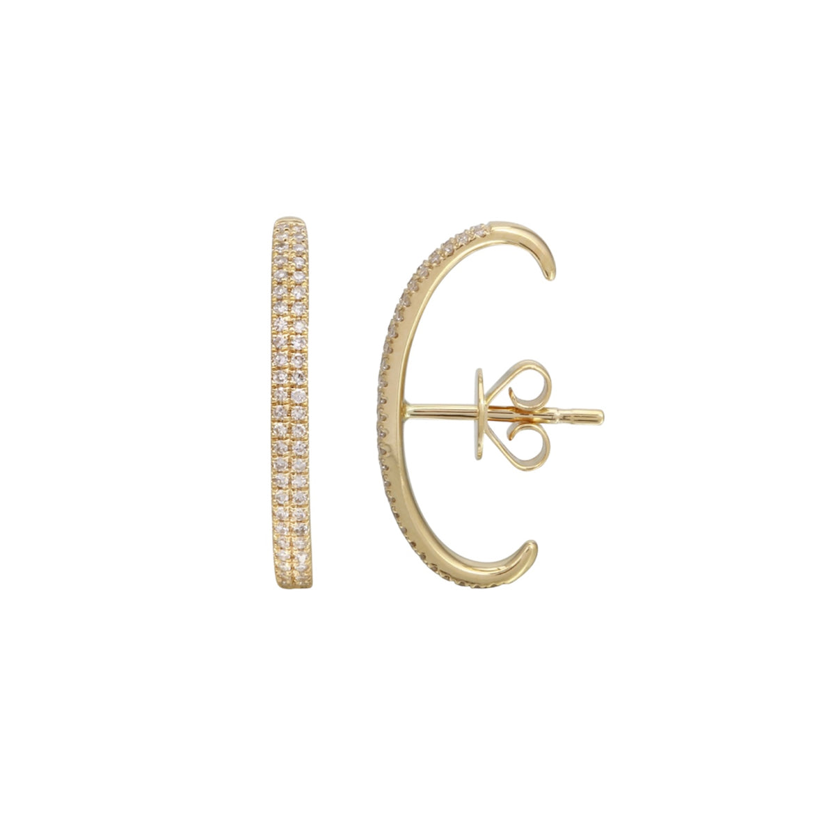 14KT Gold Diamond Long Lobe Earrings