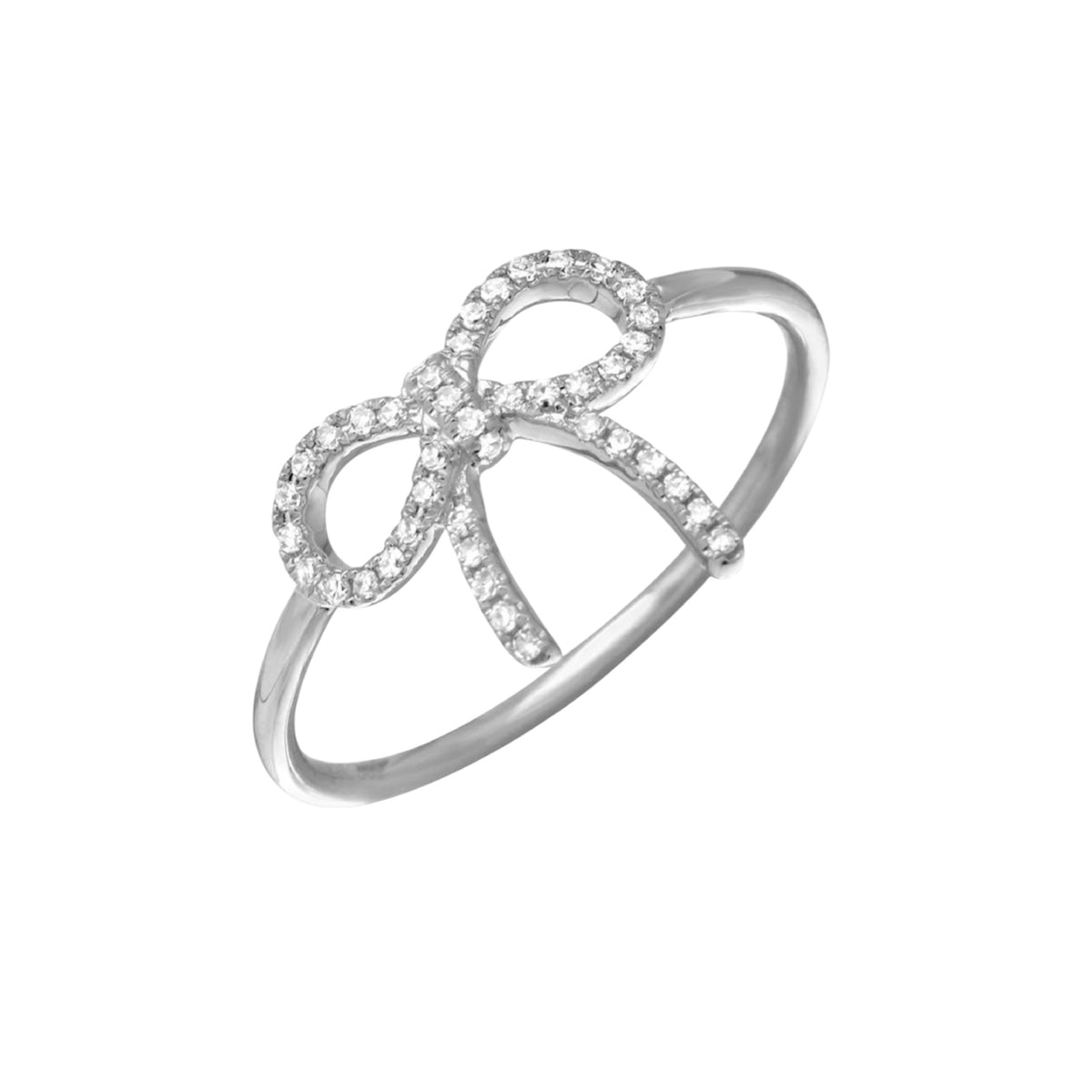 14KT Gold Diamond Bow Ring