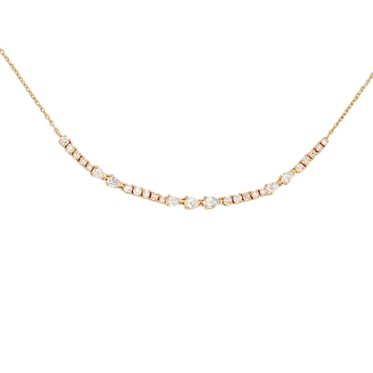 14KT Gold Multi Shaped Diamond Zita Necklace