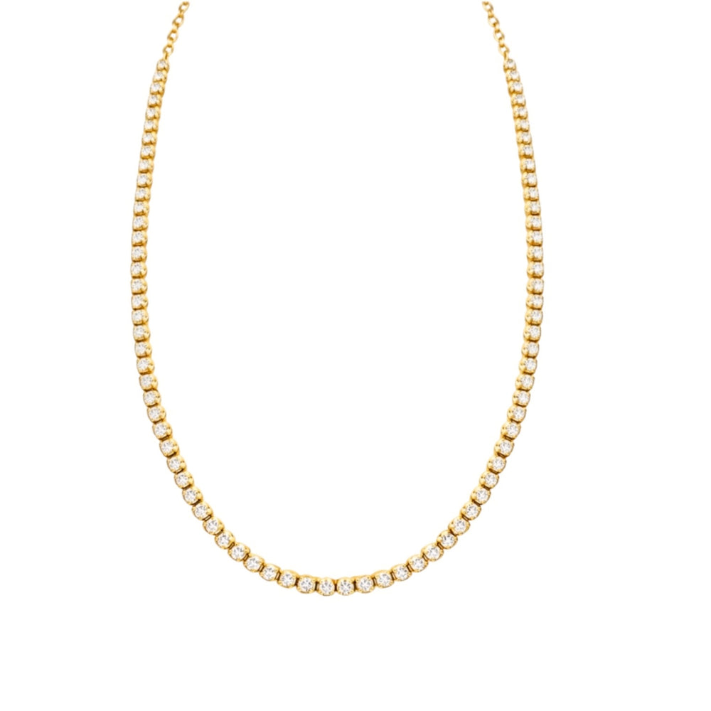 14KT Gold 2ct Diamond Signature Tennis Necklace – Dilara Saatci
