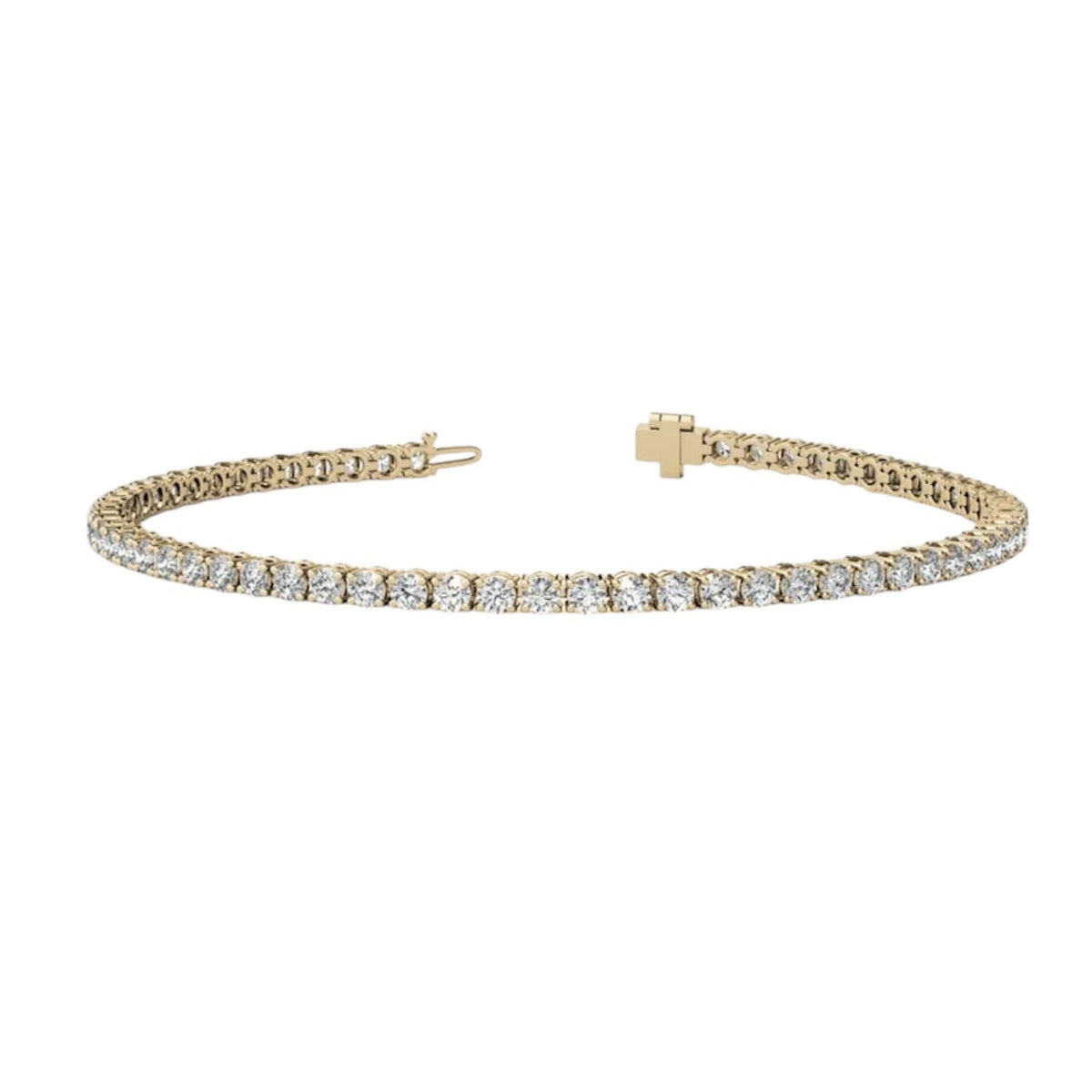14KT Gold 4ct Lab Diamond Classic Tennis Bracelet