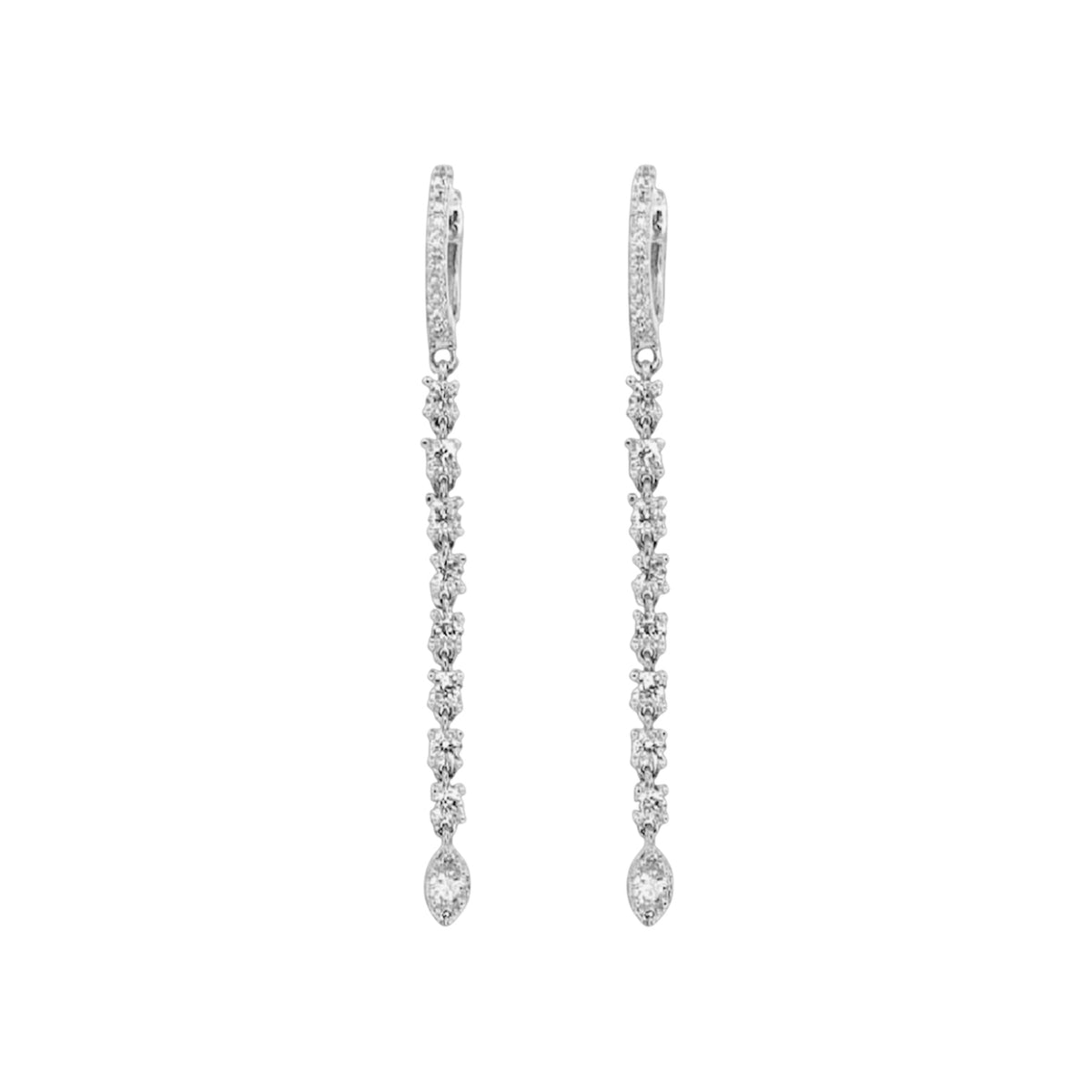 14KT Gold Diamond Single Drop Huggie Earrings