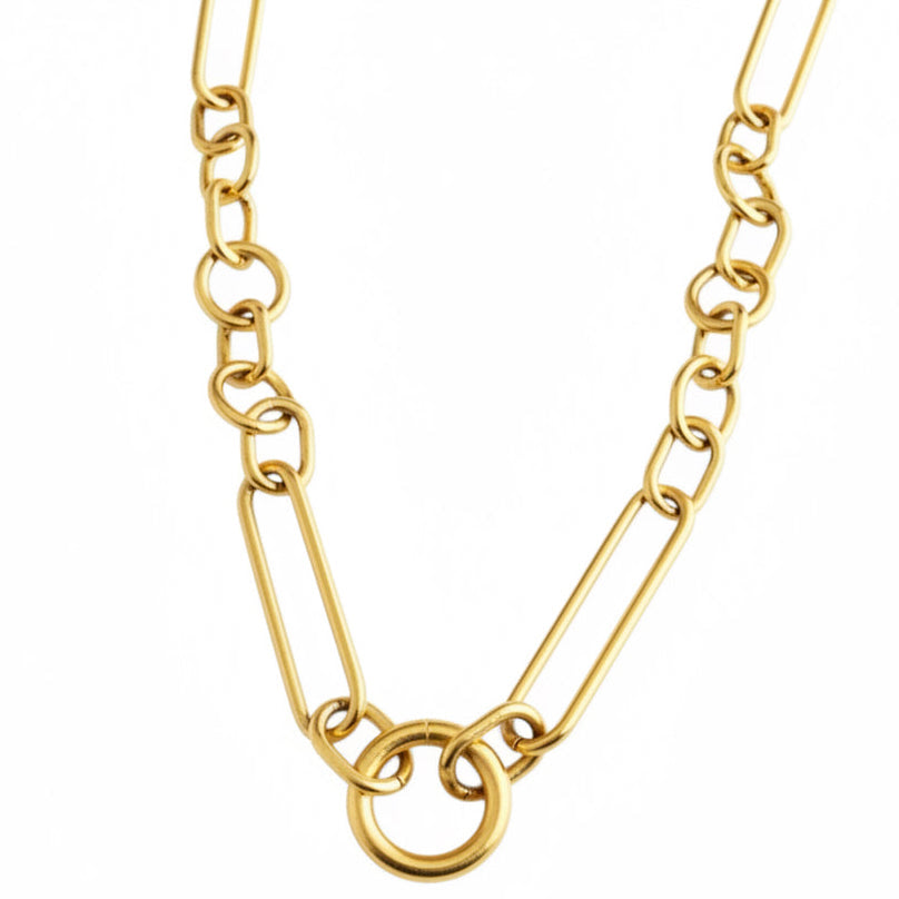 14KT Gold Medium Multi Link Charm Chain Necklace