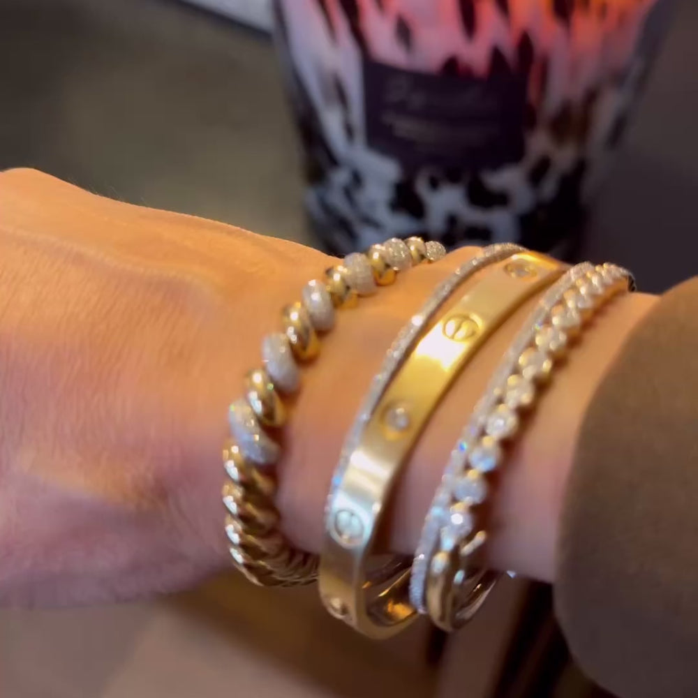 
                
                    Load and play video in Gallery viewer, 14KT Gold Diamond Ebru Bracelet
                
            