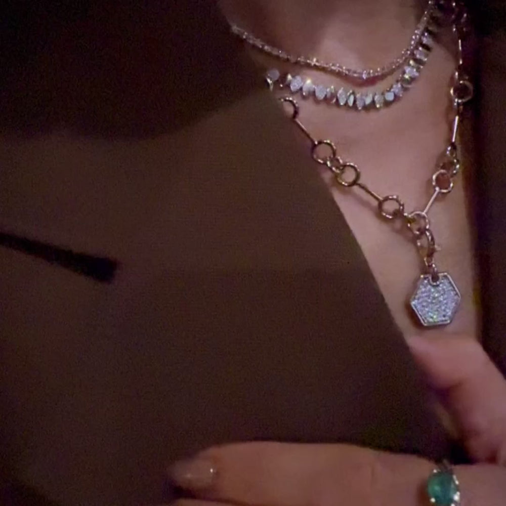 
                
                    Load and play video in Gallery viewer, 14KT Gold Diamond Marquise Look Dila Necklace
                
            