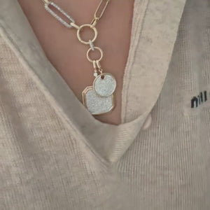 
                
                    Load and play video in Gallery viewer, 14KT Gold Diamond Luxe Elaine Pendant Charm
                
            