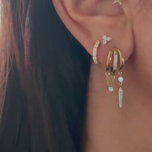 
                
                    Load and play video in Gallery viewer, 14KT Gold Diamond Avril Cage Huggie Earrings
                
            
