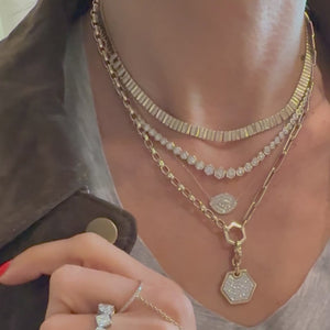 
                
                    Load and play video in Gallery viewer, 14KT Gold Diamond Liquid Gold Necklace
                
            