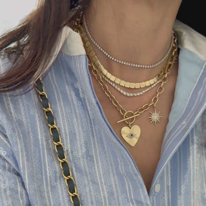
                
                    Load and play video in Gallery viewer, 14KT Gold Mixed Links Toggle Charm Chain
                
            